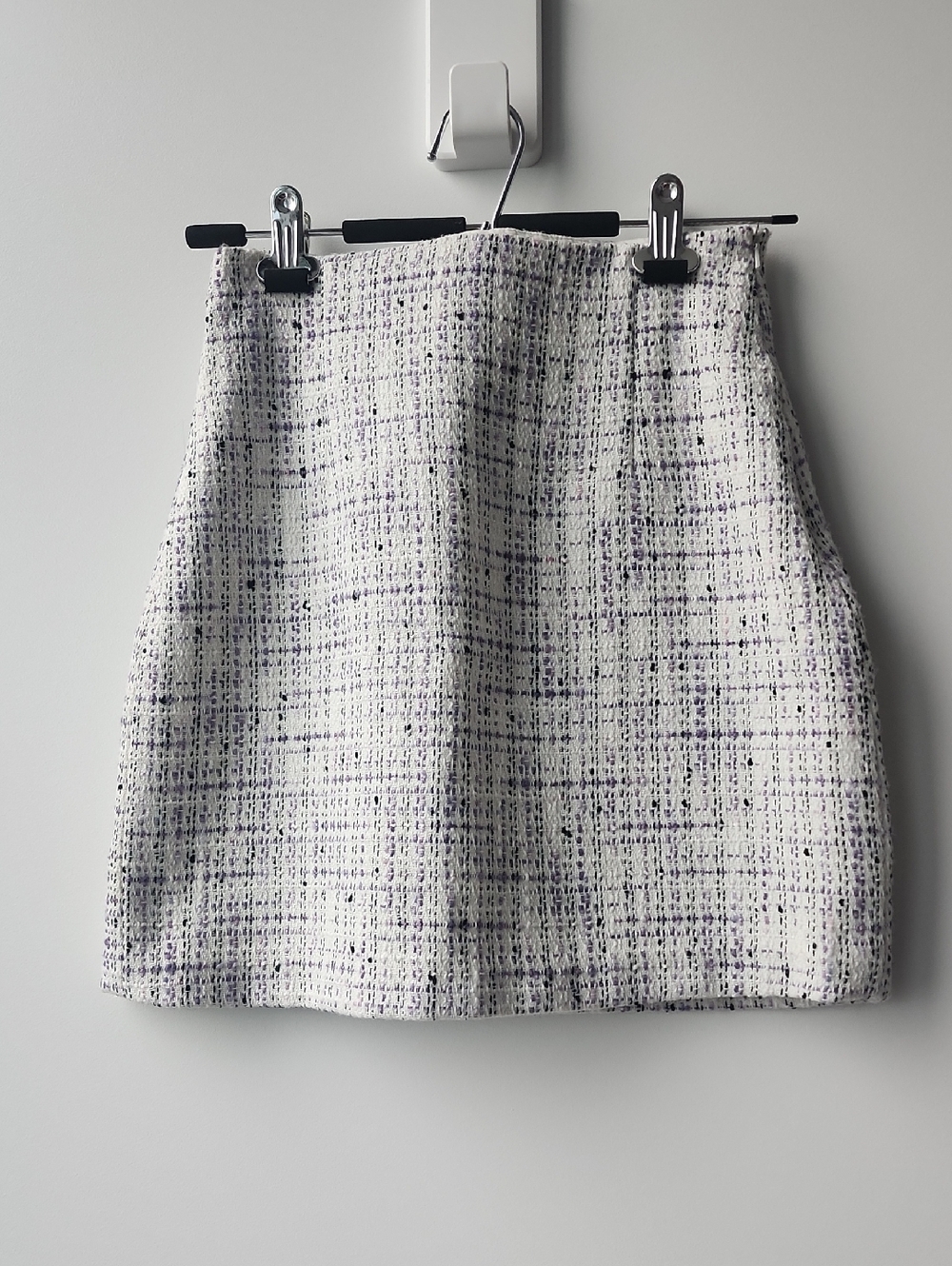 Babaton White Tweed Mini Pencil Skirt